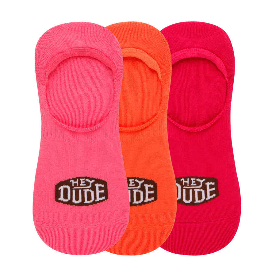 HEYDUDE No Show Sock 3 Pack - Pink Lemonade