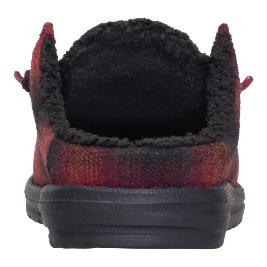 Wally Slip Cozy Plaid - Red Plaid/Black